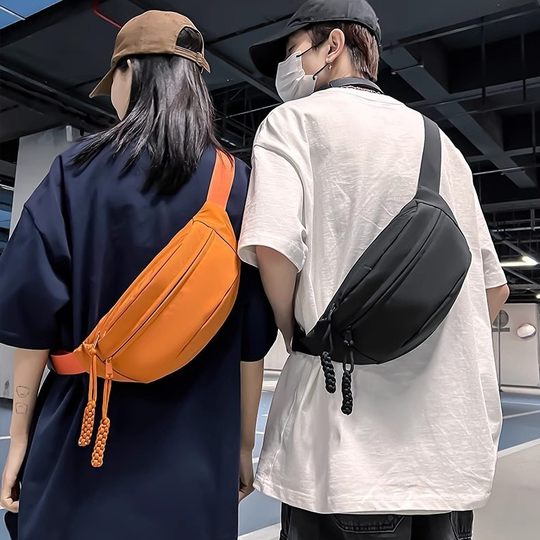 New Chest Bag Crossbody Bag Fashionable Waist Bag Men's and Women's Couples Sports Bag Ins Simple Large Capacity Student Shoulder Bag