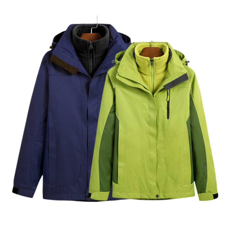 Men's and women's outdoor jacket two-piece three-in-one sports waterproof warm coat can be printed logo