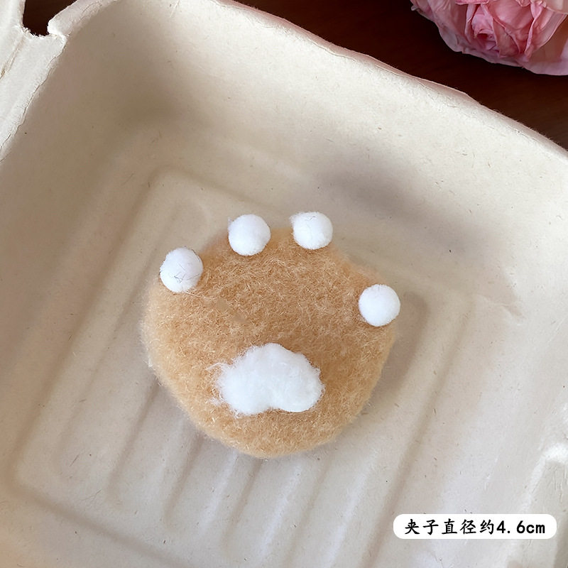 软萌粉嫩可爱猫抓发夹ins少女高颜值毛绒夹子刘海侧边夹发饰头饰