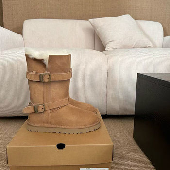 Shanpo Sheepskin Integrated Rider Snow Boots Two-Wear Women's Winter Flat Plus Velvet Low Boots Warm Snow Boots