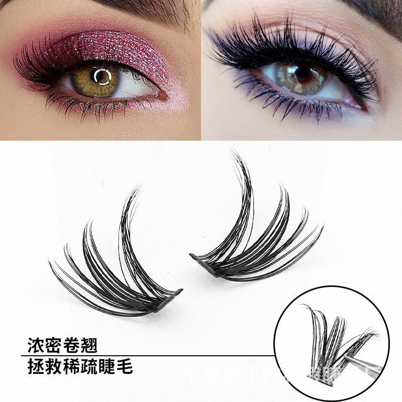 Cross-border 30P-100P thick false eyelashes hot melt segmented self-grafting eyelashes Amazon wholesale
