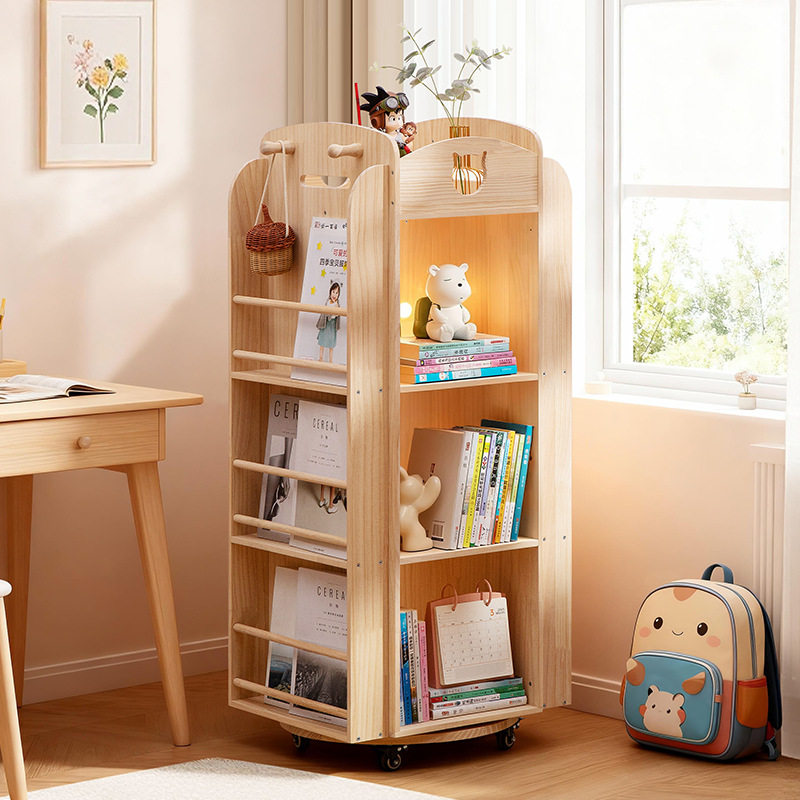 ชั้นวางหนังสือไม้เนื้อแข็งตู้หนังสือชั้นเก็บตู้แบบบูรณาการตา...