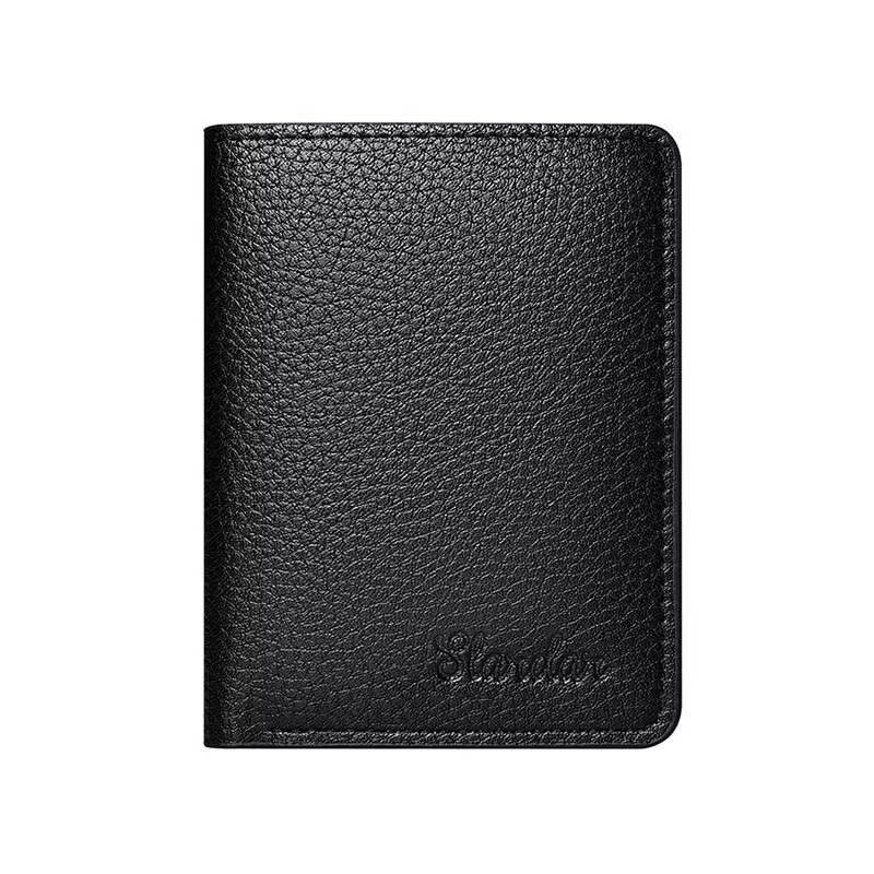 Card Holder Men's Wallet Short Portable Anti-Degaussing Id Card Holder Simple Compact Card Holder Driver's License Leather Case