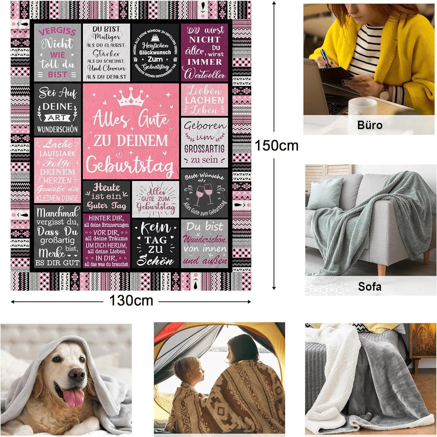 Jat Dropshipping Birthday Gifts for Ladies, Blankets for Mom, Girls, Wives, Sisters, Girlfriends, and Colleagues