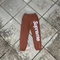 Embroidered sweatpants/brown
