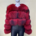 Big red raccoon fur 3-section sleeves 5