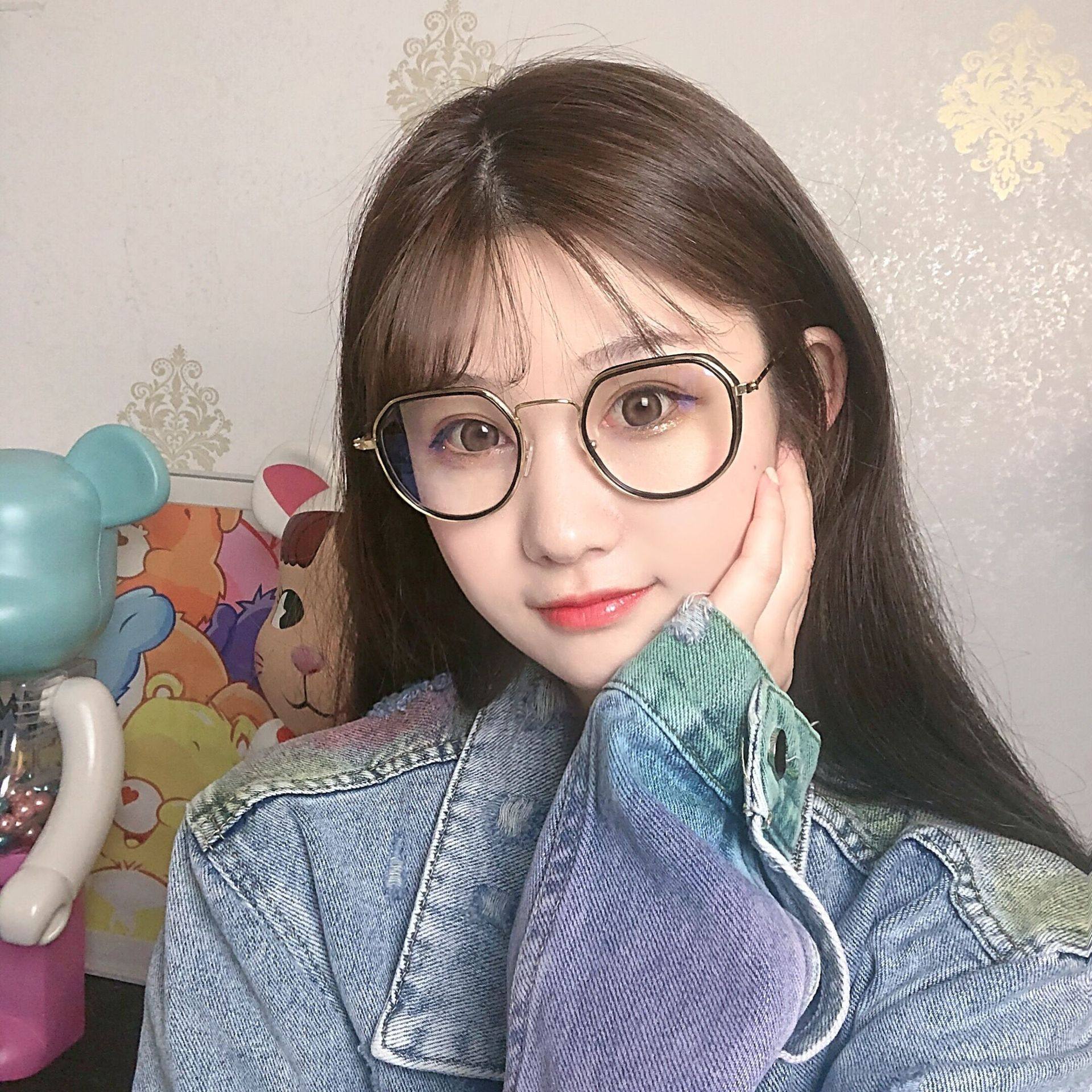 2020 new polygon anti-blue light glasses frame Internet celebrity same Korean style female student myopia finished glasses wholesale