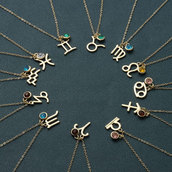 Cross-border New Simple Fashion Twelve Star Necklace European and American Style Hollow Pendant Birthday Gift Clavicle Chain Jewelry