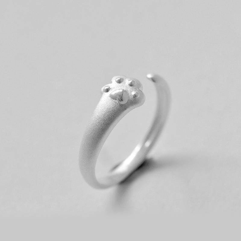 简约可爱小猫戒指女小众设计轻奢高级感开口kt猫耳朵小猫咪指环