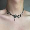 Gun black magic dragonfly choker niche high sense clavicle chain sweet cool dark wind neck chain accessories 2024 new