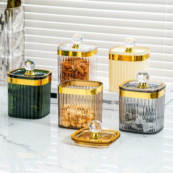 Diamond Handler Sealed Jar Portable Milk Powder Jar Plastic Rice Powder Box Storage Jar Press Food Moisture-proof Sealed Box