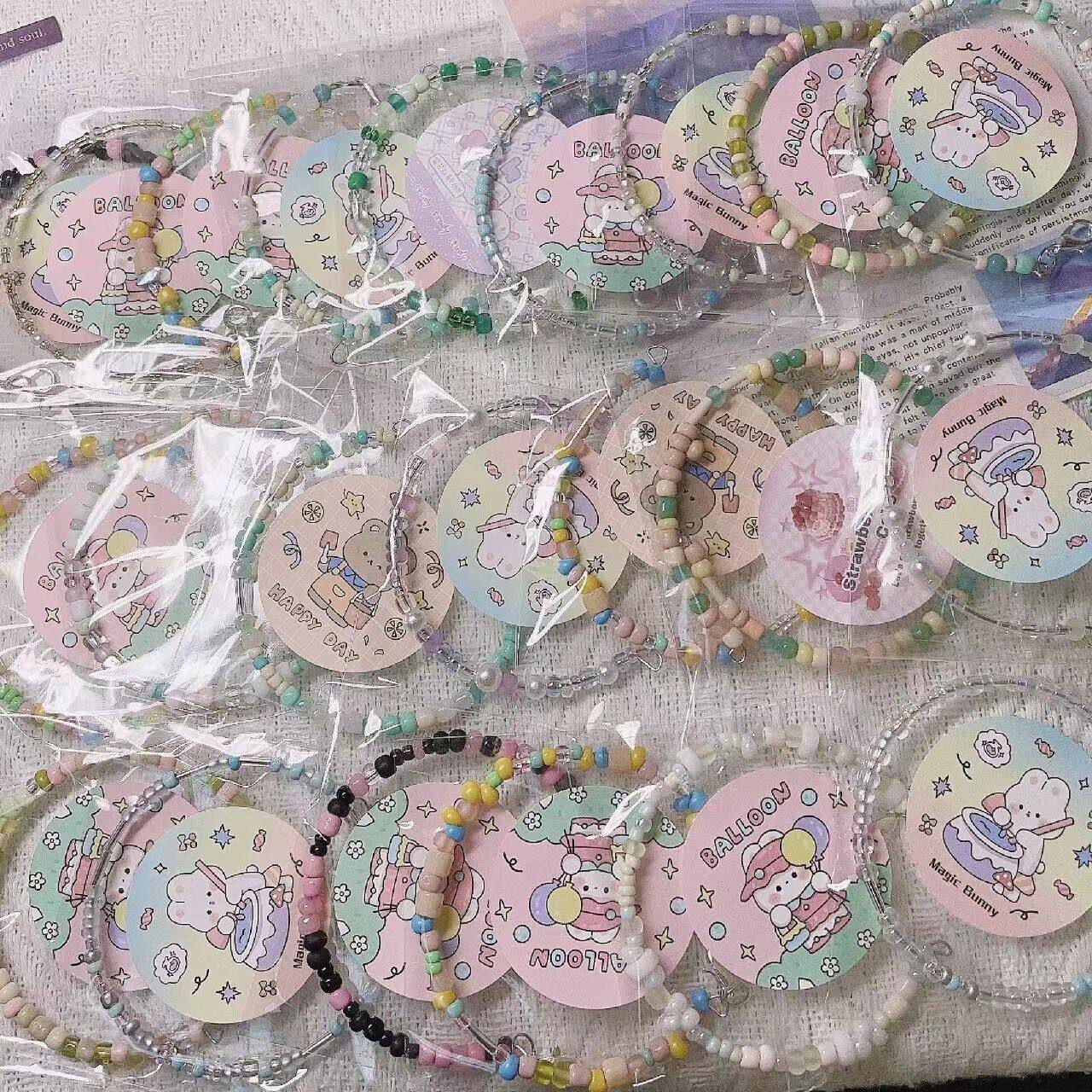 Girl's Heart Rice Bead Bracelet High Color Value Ins Style Macaron Cream Style Punk Style Explosions Online Celebrating Gift Clearance