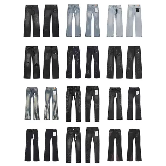 Cross-Border American Fashion Purple Brand Jeans Heavy-Duty American Fashion High Street Retro Casual Trendy Jeans Fashion Brand
