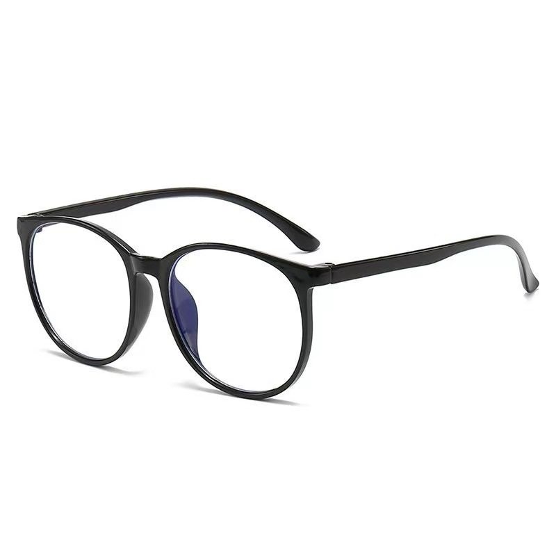 Vangoodgm Myopia Glasses Frame Anti-Blue Light Non-Prescription Glasses Frame Cat-Eye Round Frame Square Glasses Trendy Popular Large Frame