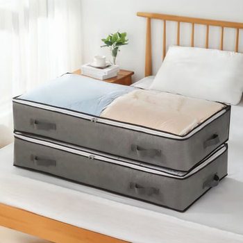 Folding Flat Bed Bottom Clothes Storage Box Extra Large Quilt Bag Wardrobe Storage Bag Organizing Box Factory Wholesale