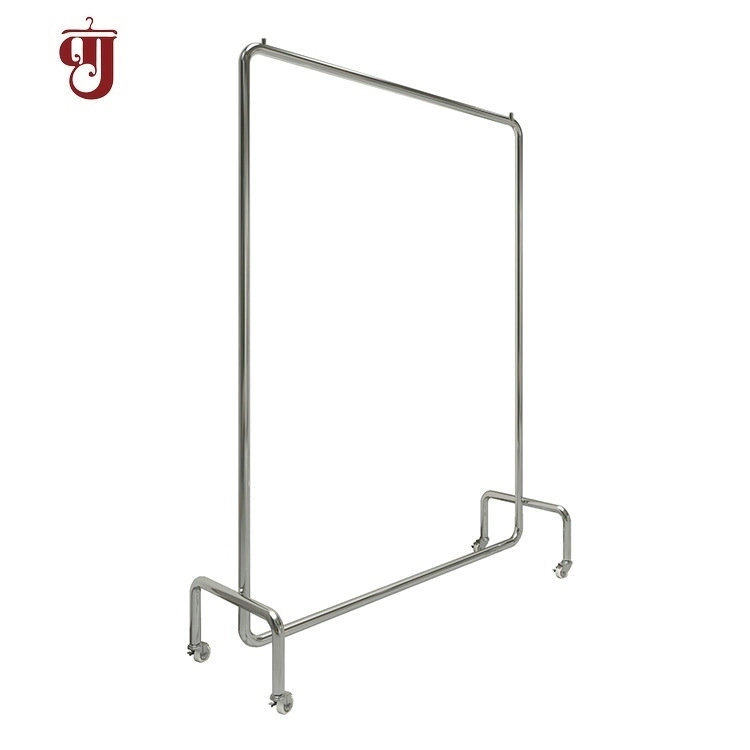 Clothes hanger floor wholesale clothing store display rack stainless steel movable women's clothing store clothes hanging pole gantry coat rack