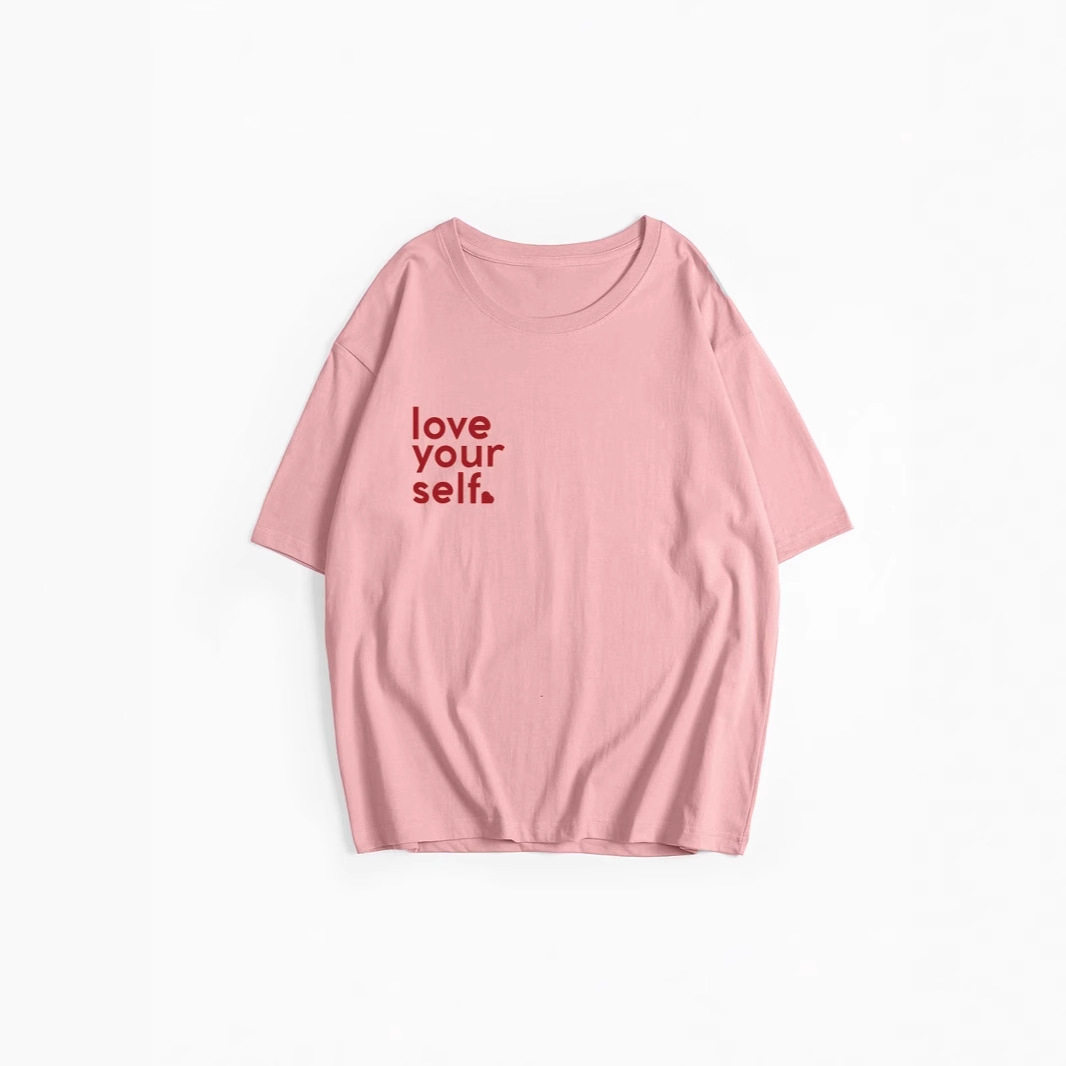 Womens Cotton T Shirt Casual Loose Fit Round Neck Summer Essential Letter Print Wholesale Available