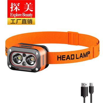 Cross-border new strong light dual light source LED headlight wave induction multi-function USB charging head-mounted work light