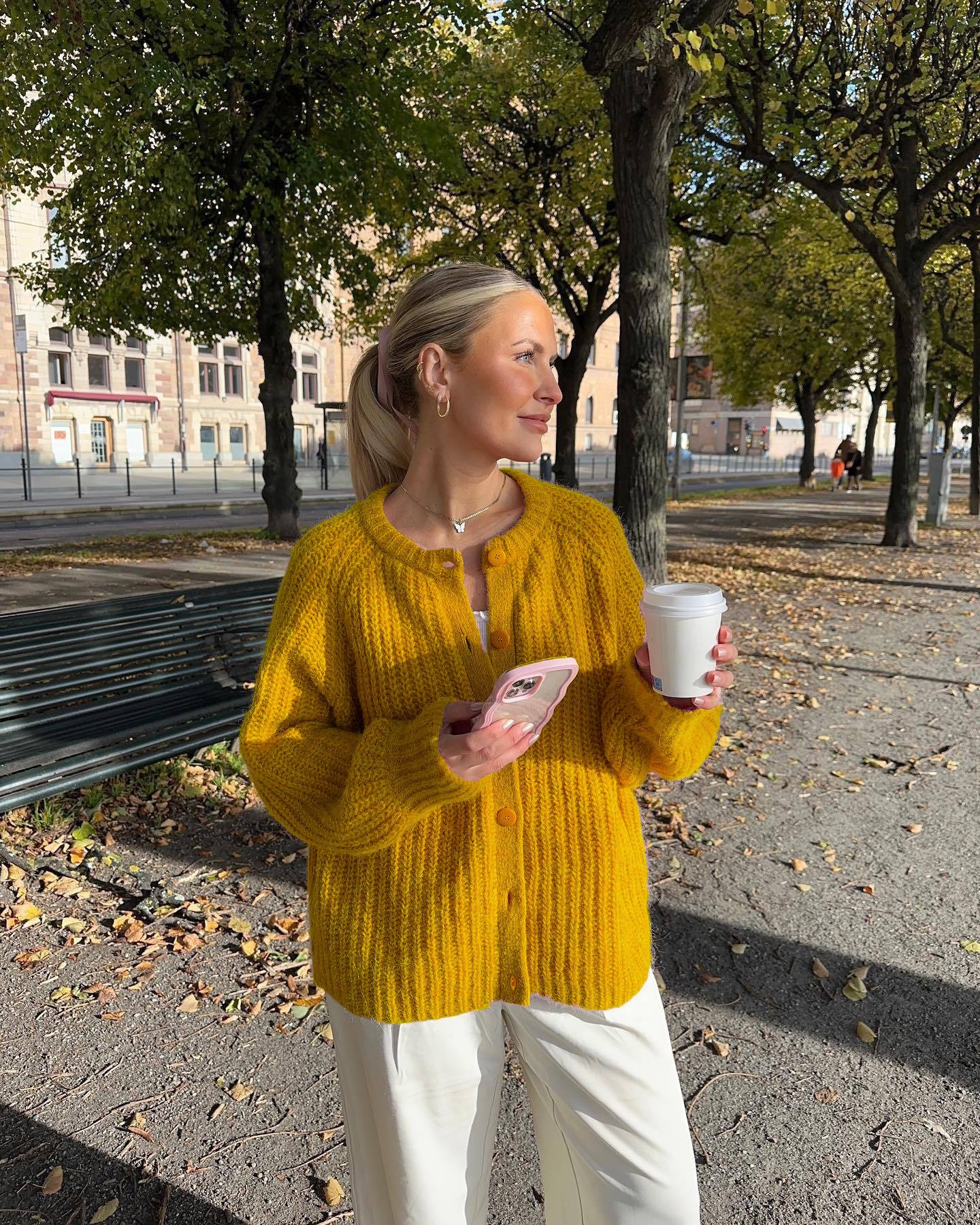 2025秋冬新品欧美跨境女街头时尚休闲纯色针织开衫圆领长袖毛衣