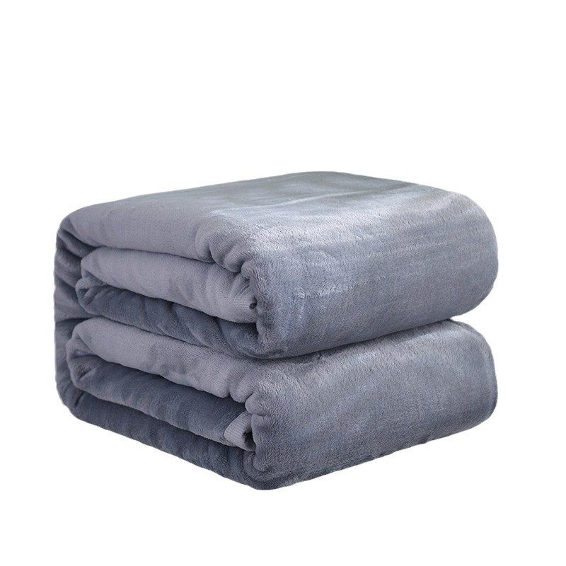 Cross-border Solid Color Blanket Double-sided Flannel Winter Warm Blanket Coral Fleece Cover Blanket Air-conditioning Blanket for All Seasons
