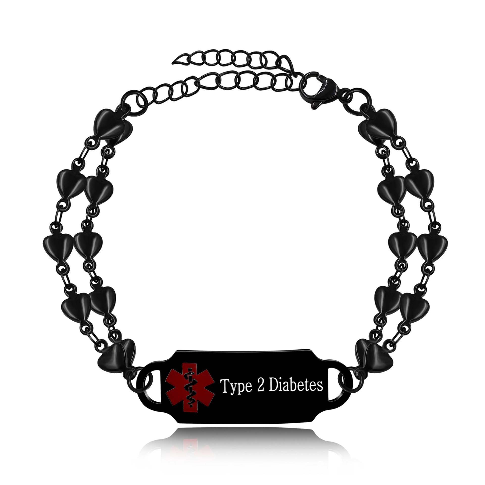 Cross-border Hot Sale Titanium Steel Bracelet Stainless Steel Bend Brand Medical Logo Engraving Detachable Double Layer Bracelet