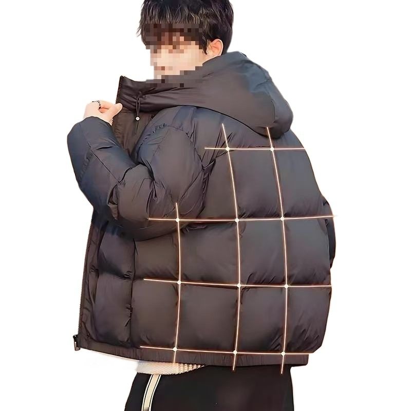 Trendy down Jacket for Teenagers and High School Students 2025 Winter Men's Short Hooded Loose White Duck down Jacket