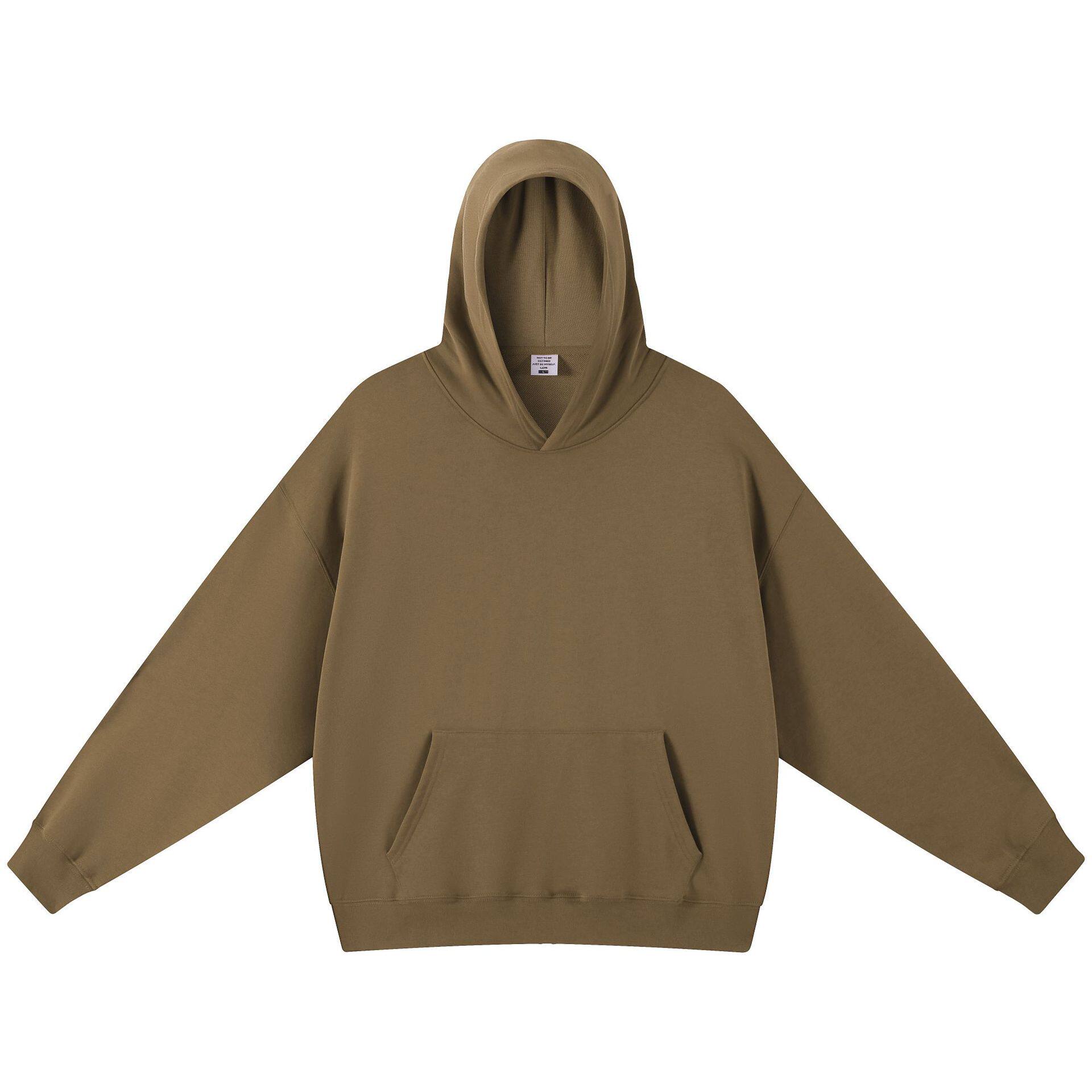 潮牌重磅大毛圈420G纯色连帽卫衣男美式复古宽松休闲简约卫裤上衣