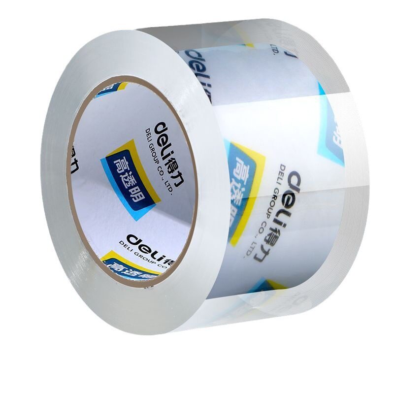 Deli sealing tape high transparent packing tape express strong adhesive tape supermarket tape transparent tape