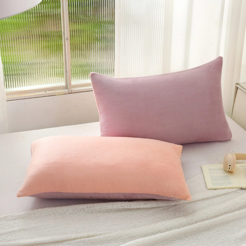 Winter Thickeneded Milk Velvet Pillowcase 48X74Cm Printed Coral Velvet Pillowcase Printed Color Matching Variety Soft and Comfortable