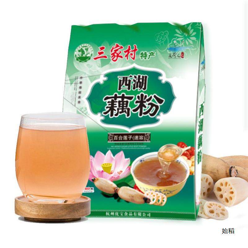 West Lake Lotus Root Powder Sanjia Village Osmanthus Lotus Seeds Red Dates 360g Hangzhou Breakfast Food Instant Delivery Cross-Border Delivery