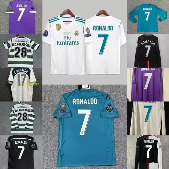 78 Real Madrid Home Jersey Short-Sleeved High-Quality Portugal Barcelona Football Jersey World Cup Cross-Border C. Ronaldo Jersey