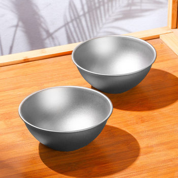 Pure Titanium Rice Bowl Double-layer Heat Insulation Thickened Anti-scalding Household Titanium Bowl Outdoor Camping Tableware Chopsticks Spoon suit Drop-resistant Portable