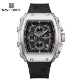 Часы премиум-класса NAVIFORCE, мужские кварцевые часы с винной бочкой, трехглазые шестиконтактные люминесцентные водонепроницаемые спортивные часы, мужские