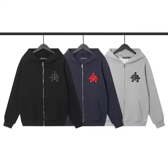 26ss high-quality foreign trade correct version ch Sanskrit horseshoe cross zipper cardigan sweatshirt, one piece batch in stock