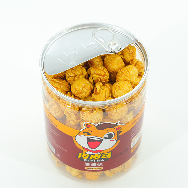 Leisure snacks canned popcorn snacks wholesale whole box 12 barrels 120g milk flavor caramel popcorn