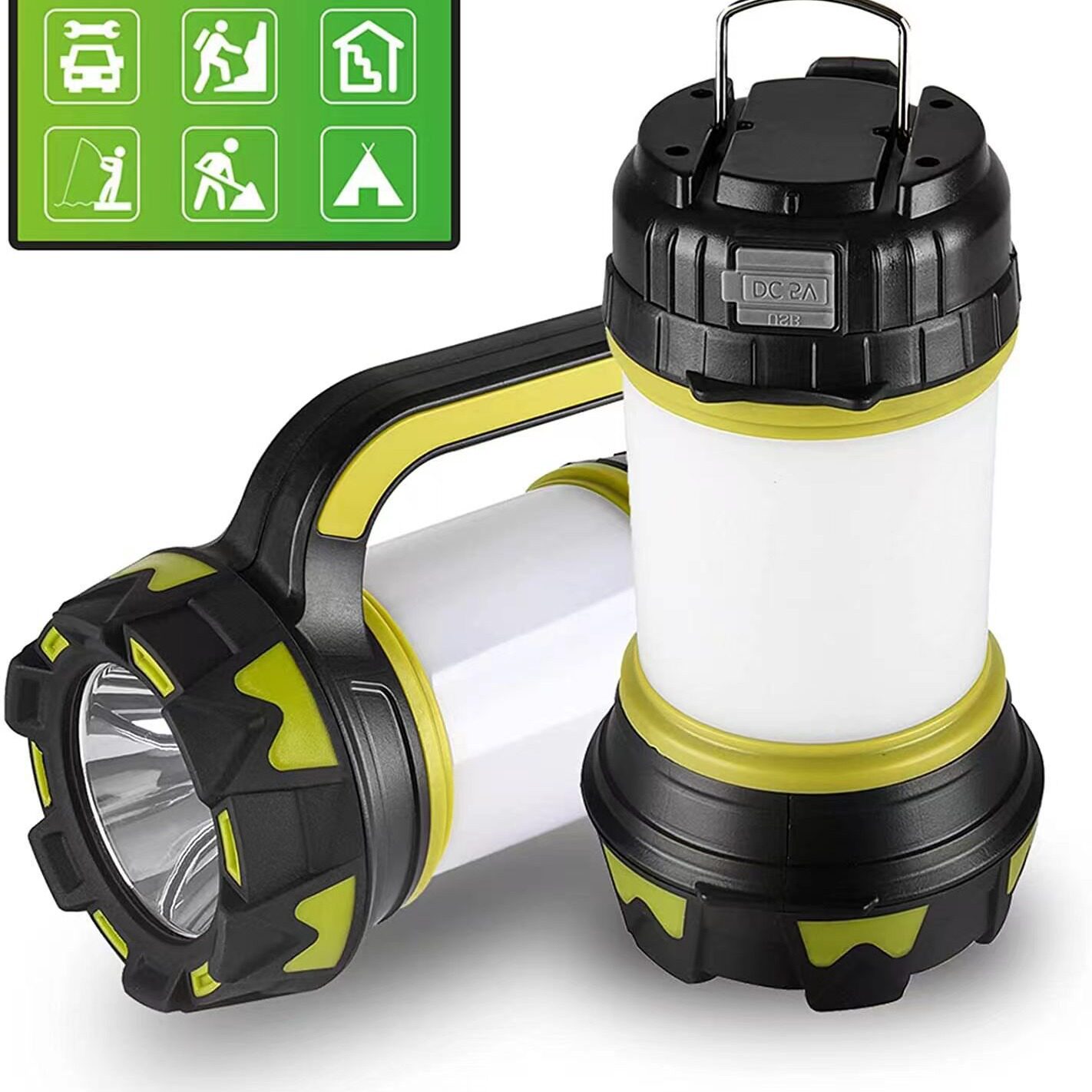 Cross-Border Multifunctional Outdoor Strong Light Led Rechargeable Portable Light Emergency Light Outdoor Three-Color Strong Light Portable Light