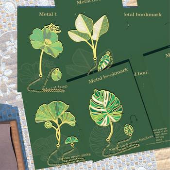 Chinese Style Plant Metal Bookmark Leaf Vein Four Seasons Creative Ginkgo Gift Book Signing for Teachers and Students