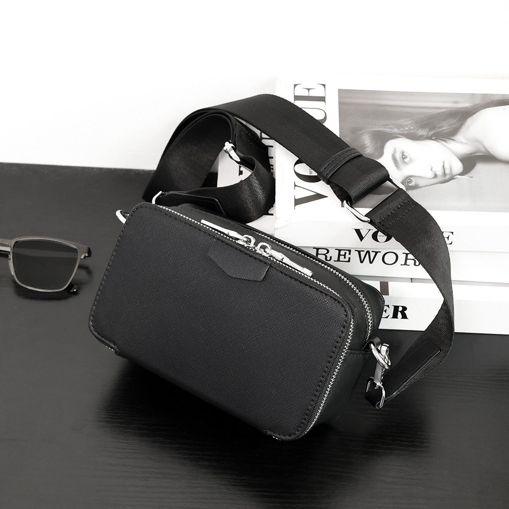 2024 New Korean Style Casual Men's Shoulder Bag Street Fashionable Small Satchel Horizontal Youth Small Backpack Fashionable Bag Batch