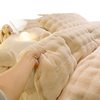 Thickened Rabbit Plush Bed Four-Piece Set, Warm Milk Velvet Bed Bed Sheets, Quilt Cover, Coral Velvet Three-Piece Set, Double-Sided Flannel