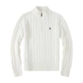 Half-zip white - black label