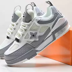 Putian Shoes High-End Version Puding Men's Shoes Lv Trainer Couple Style Embossed Fashion Thick-Soled Women's Sports Sneakers