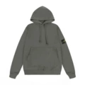 Army green stone island-hooded sweatshirt
