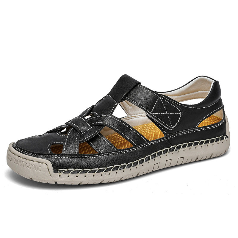 Dép Sandal Nam Quai Chéo Mềm Mại Thoáng Khí Đế Cao 3cm - 4cm Màu Xanh Dương, Trắng, Xanh Lá, Đen