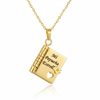 Cross-Border Daughter and Granddaughter Laser Engraved Book Necklace Can Open the Book Copywriting Book Titanium Steel Necklace Clavicle Chain