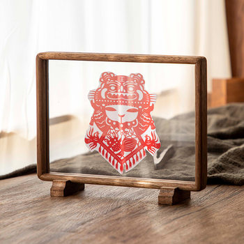 Mortise and Tenon Double-Sided Magnetic Solid Wood Transparent Table Frame Washed Photo Family Portrait Calligraphy French Painting Framed Photo Frame Display