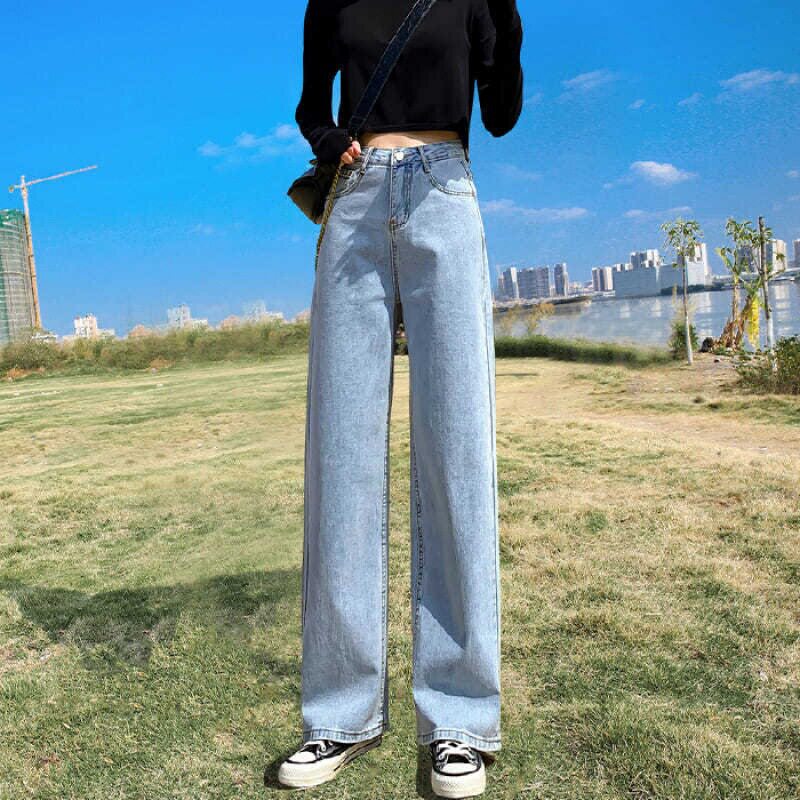 High Waisted Wide Leg Jeans for Women Loose Fit Slimming Trendy Design Spring and Autumn Casual Wear Wholesale