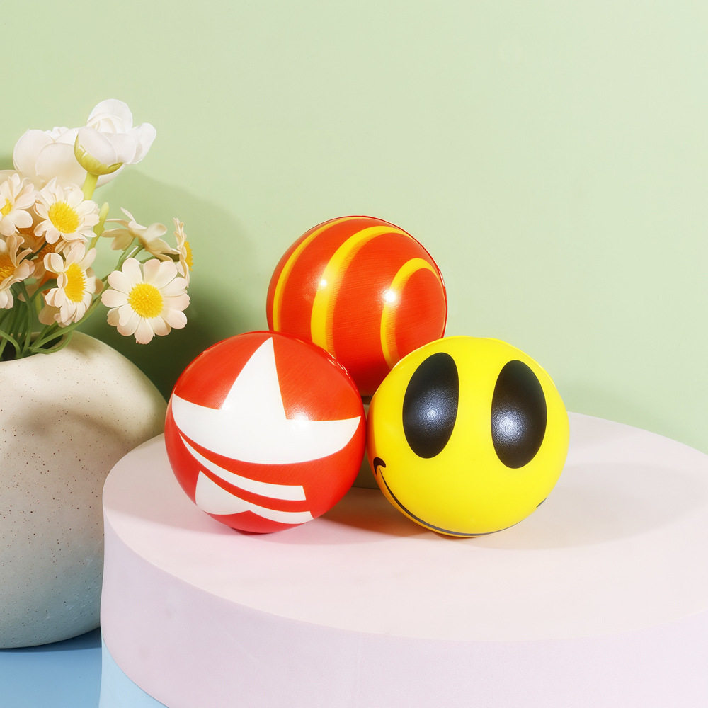 Children's Bouncy Ball Pu Foam Sponge Silent Ball Sports Football Toy Colorfulful Pressure Small Leather Ball Family Interaction