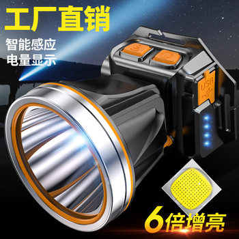 Outdoor long endurance strong light high power super bright catch sea night fishing lamp head-mounted headlight lithium induction flashlight