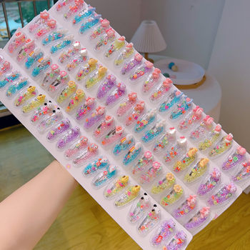 Korean style cute children's BB clip coolomi hairpin break clip hair accessories quicksand nude Diamond Baby Bangs broken hair clip