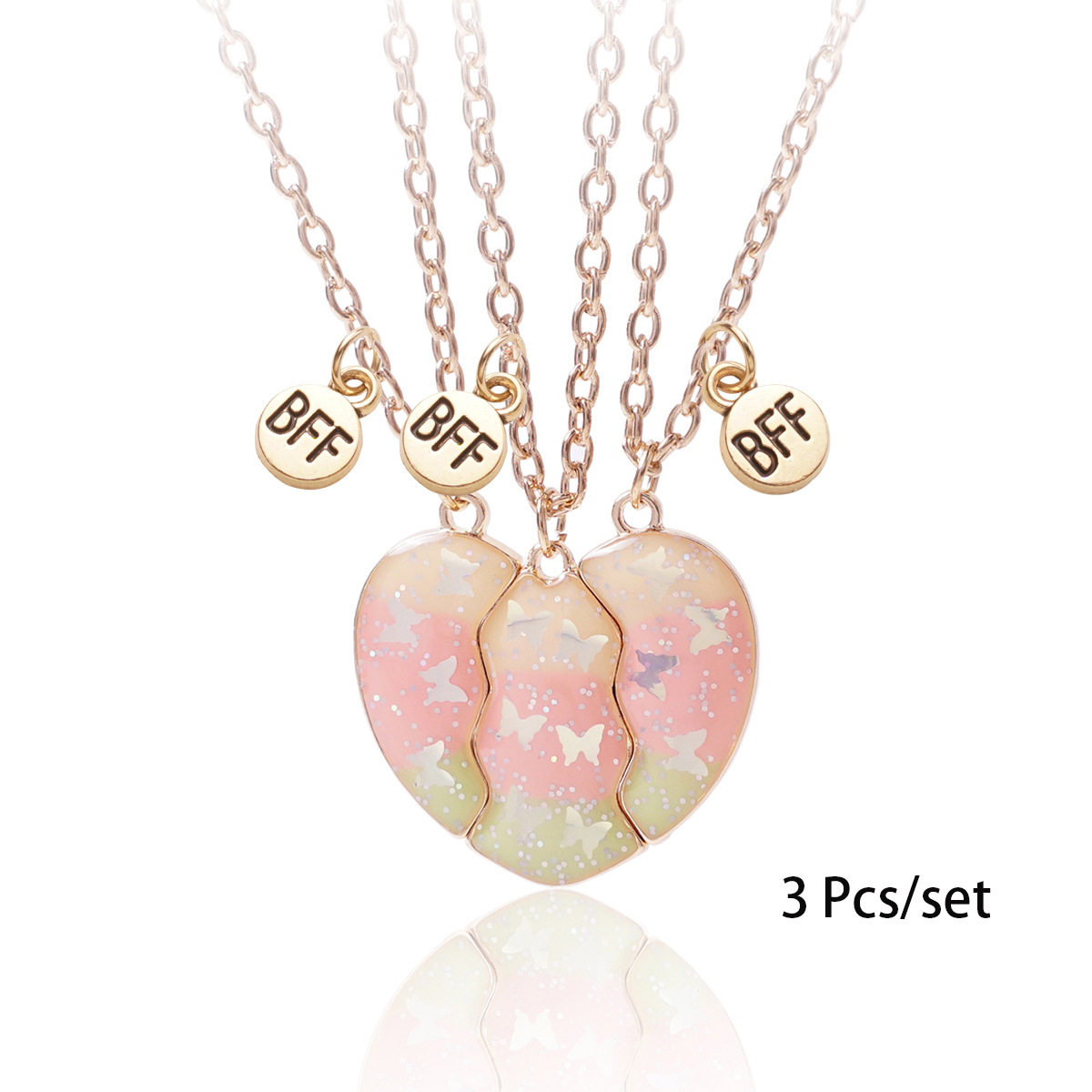 厂家供应儿童项链海豚滴油创意磁铁拼接爱心项链 拼接爱心礼物